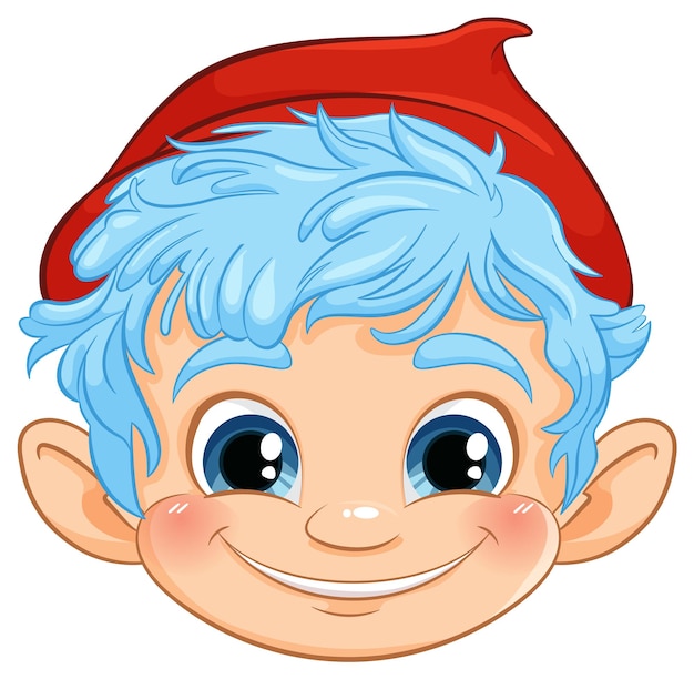 Free vector cheerful bluehaired elf portrait