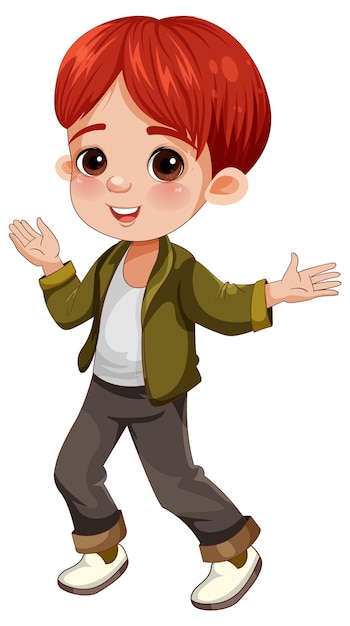 Free vector cheerful boy cartoon character