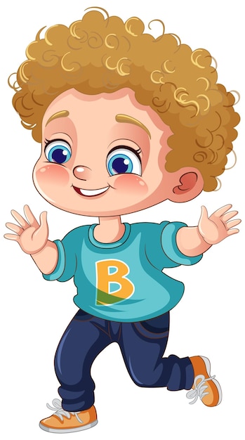 Free vector cheerful boy cartoon character