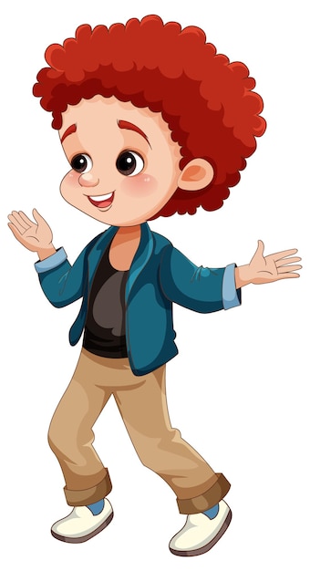 Cheerful boy cartoon character