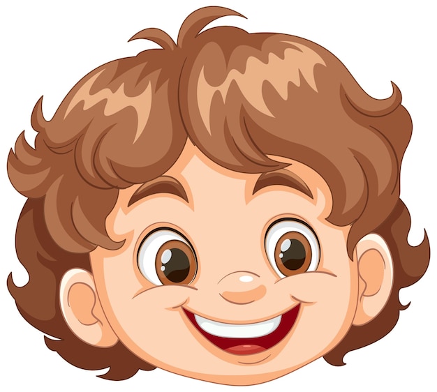 Бесплатное векторное изображение Веселый мальчик с большой улыбкой