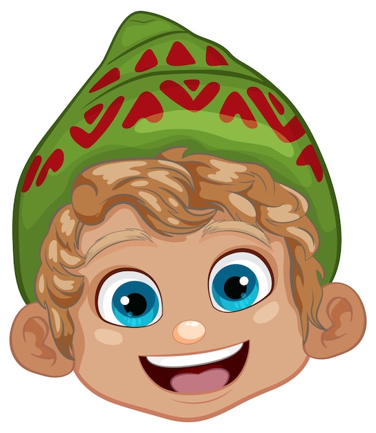 Free vector cheerful boy with party beanie hat