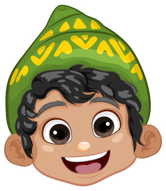 Free vector cheerful boy with party beanie hat