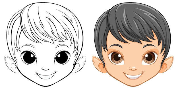 Free vector cheerful cartoon boys faces