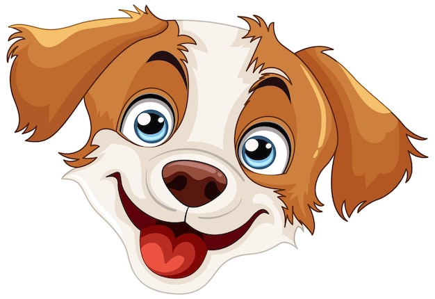 Free vector cheerful cartoon dog face