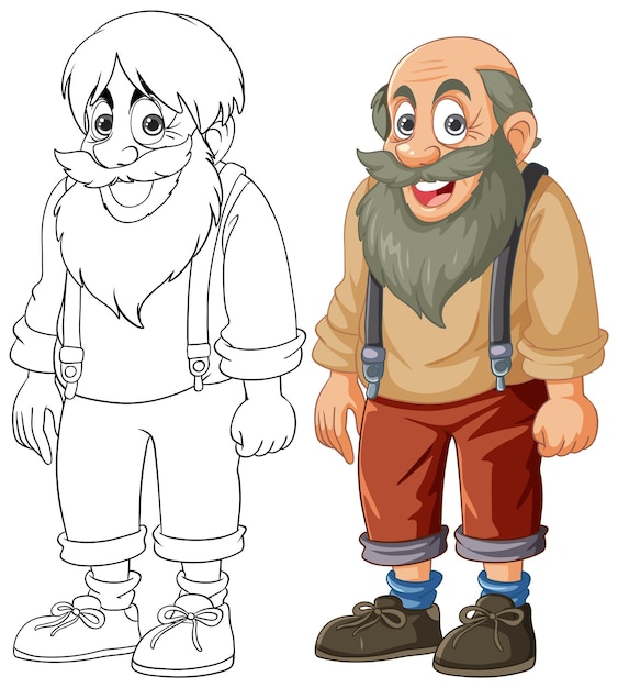 Cheerful cartoon dwarf companions