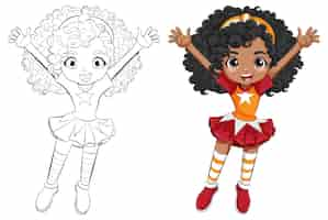 Free vector cheerful cartoon girl illustration