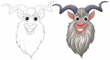 Free vector cheerful cartoon goat characters