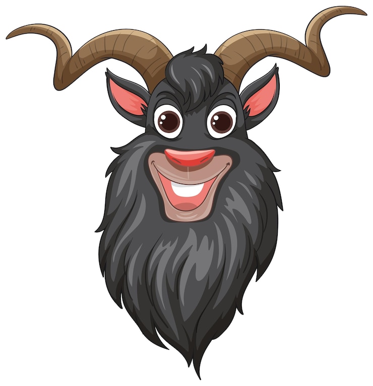 मुफ़्त वेक्टर cheerful cartoon goat illustration