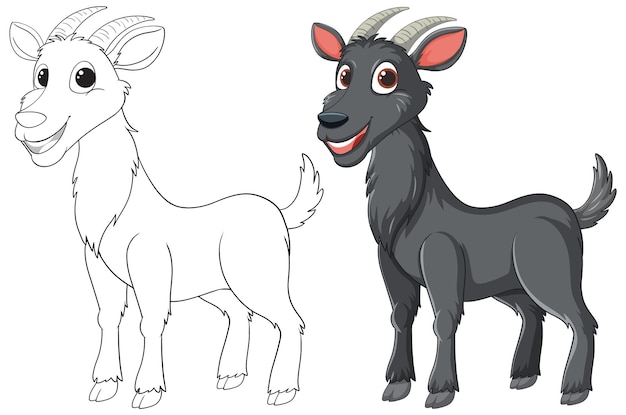 Free vector cheerful cartoon goats illustration