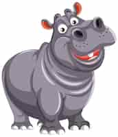Бесплатное векторное изображение Радостный мультфильм о бегемоте