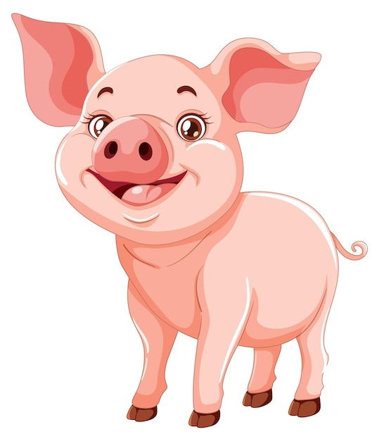 Cheerful cartoon pig illustration