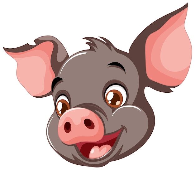 無料ベクター 陽気な漫画の豚のイラスト