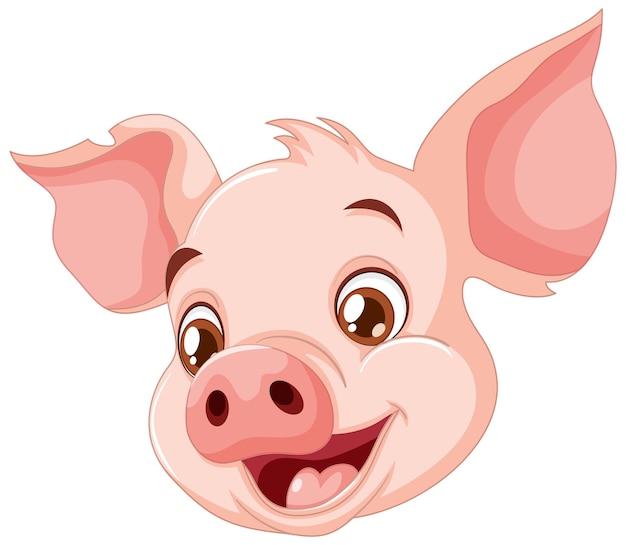 Free vector cheerful cartoon piglet smiling