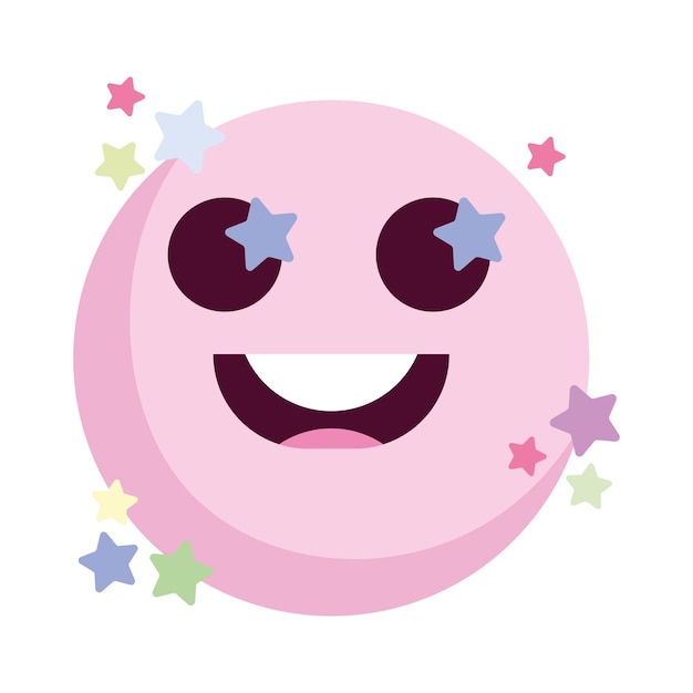 Free vector cheerful cartoon smile emoticon icon isolated