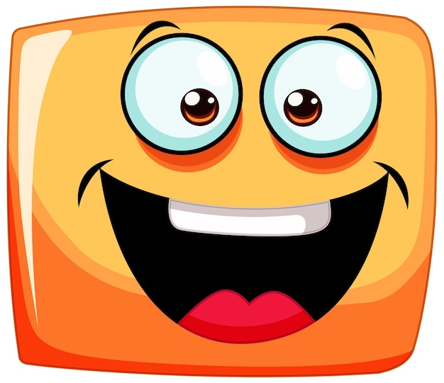 Cheerful cartoon square character