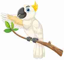 Free vector cheerful cockatoo on a branch