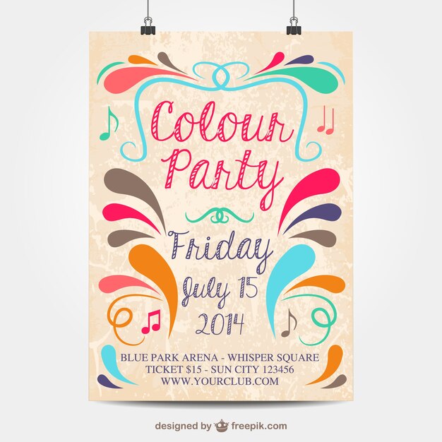 cheerful colour party poster