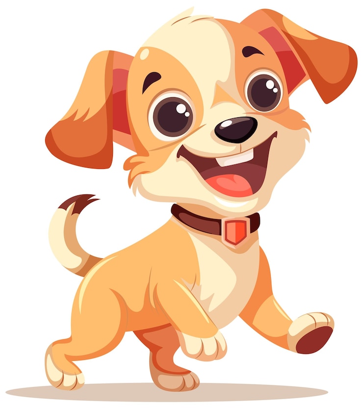 Free Vector cheerful cute dog on white background