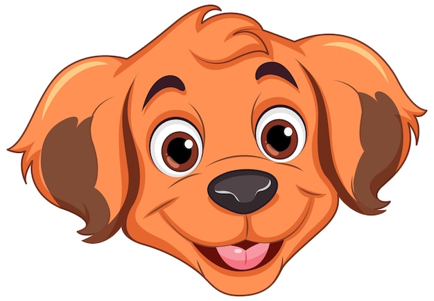 Free vector cheerful dog face in cartoon style