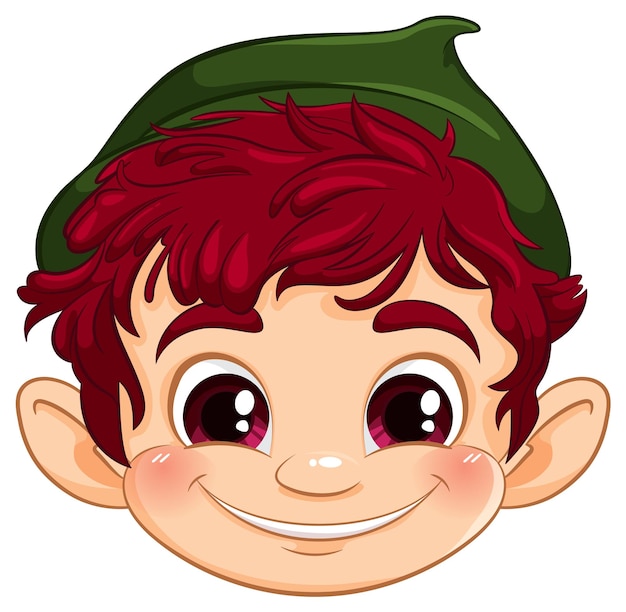 Free vector cheerful elf boy with a playful smile