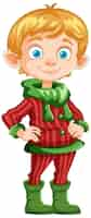 Free vector cheerful elf in festive attire