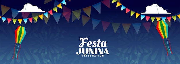 Celebrate with a Vibrant Festa Junina Blue Festival Banner Design