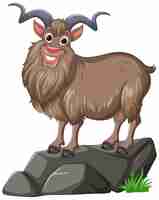 Бесплатное векторное изображение Веселая коза на скалистом выступе