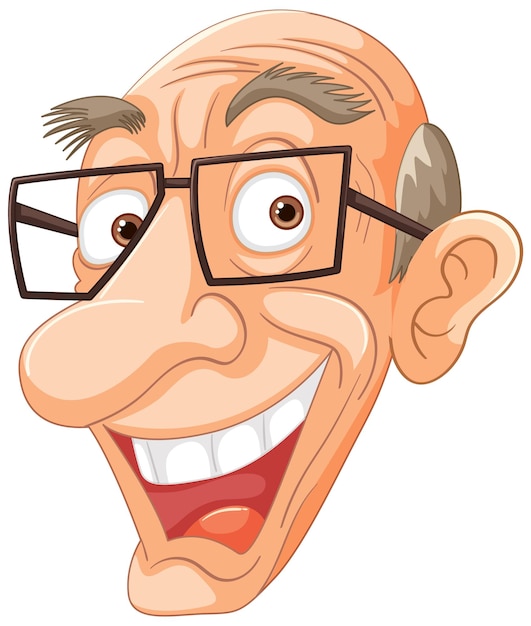 Free vector cheerful man with glasses vector illustration