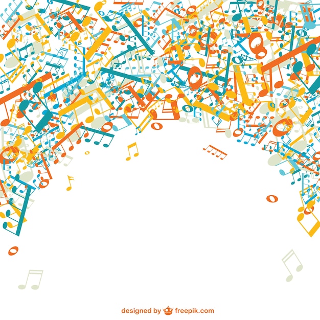 Free vector cheerful music notes background
