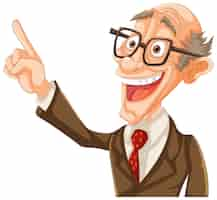 Free vector cheerful professor pointing upward