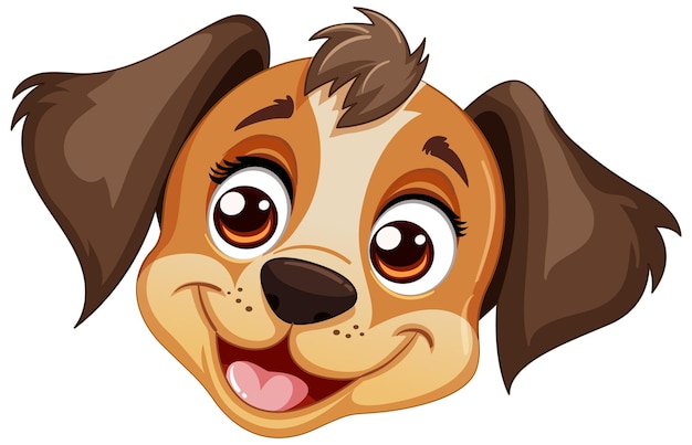 Free vector cheerful puppy cartoon illustration