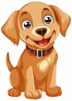 Free vector cheerful puppy wearing a collar