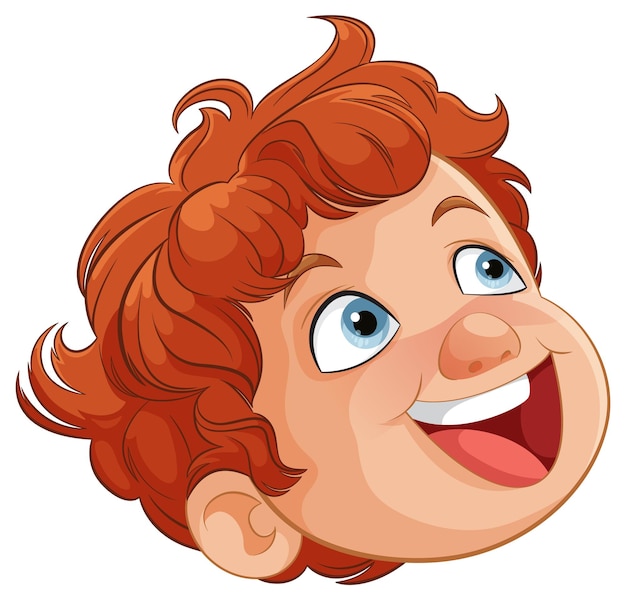 Free vector cheerful redhaired boy smiling