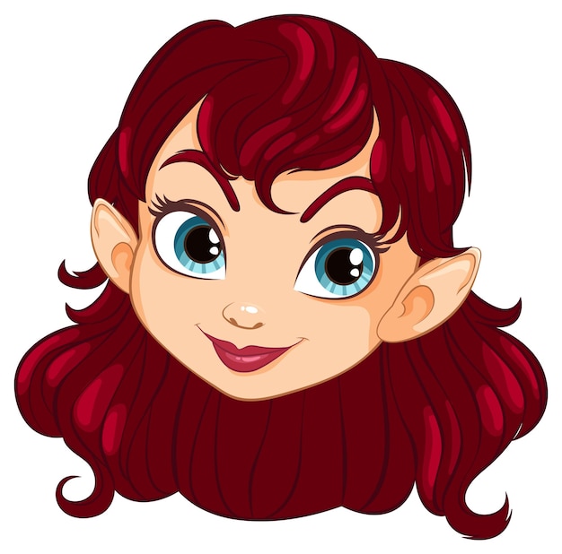 Free vector cheerful redhaired female elf portrait