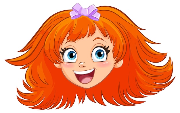 Free vector cheerful redheaded girl with bow