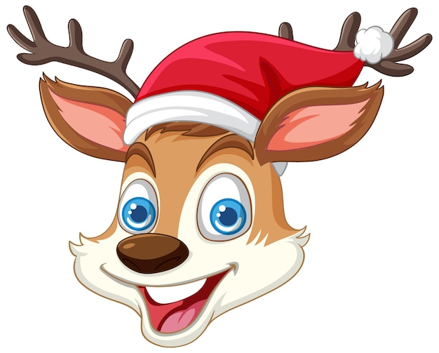 Free vector cheerful reindeer in festive attire