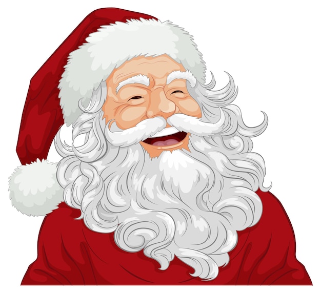 Веселый мультфильм Санта-Клауса с счастливой улыбкой