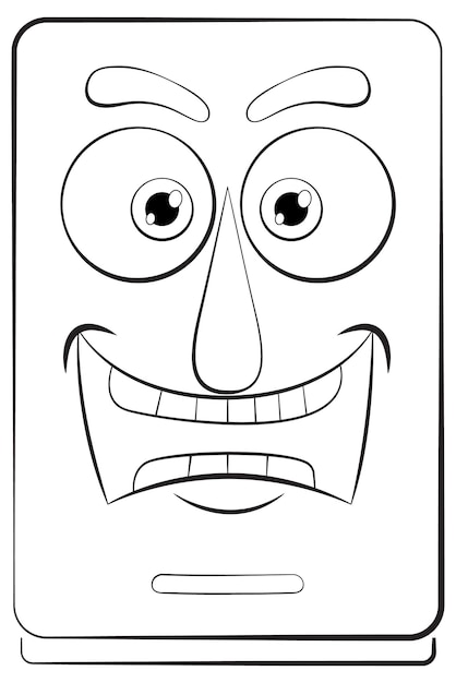 Cheerful smartphone cartoon character