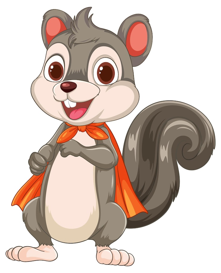 Free Vector cheerful squirrel in a heroic pose