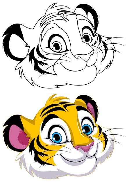 Free vector cheerful tiger cub vector illustration