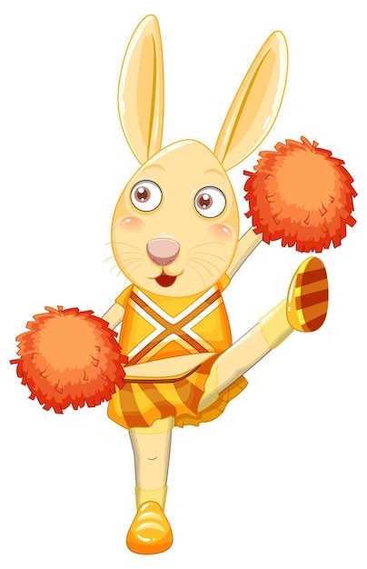 Cheerleader rabbit cartoon character