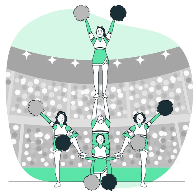 Vettore gratuito illustrazione del concetto di cheerleader