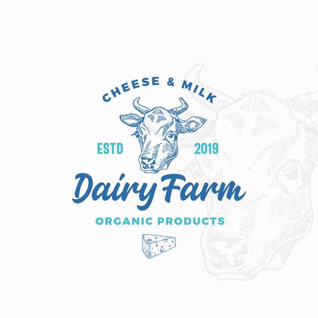 牛乳のブランドのためのシンプルでかわいいロゴ 無料のベクター