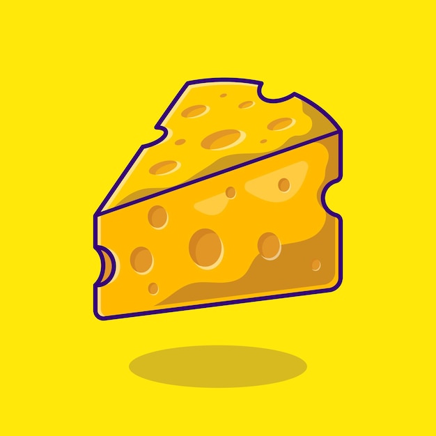 Cheese cartoon icon illustration.