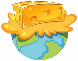 Бесплатное векторное изображение Сыр плавится с символом земли