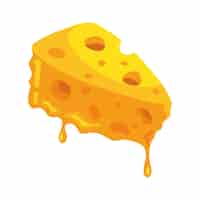 Бесплатное векторное изображение Сыр на кусочках расплавленный дизайн