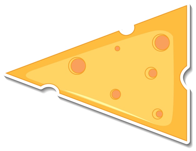 Cheese sticker on white background