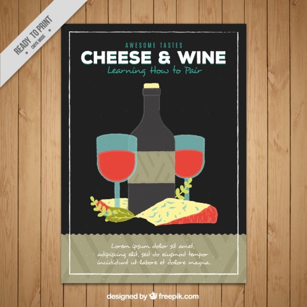 Cheese and wine poster