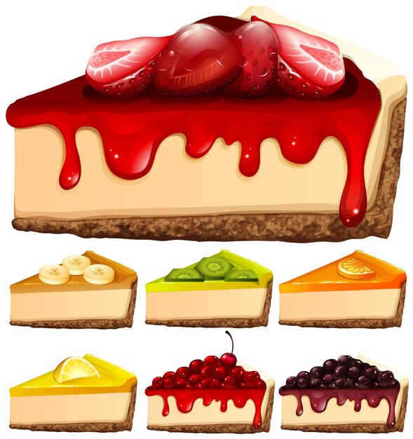 Cheesecake with different toppings